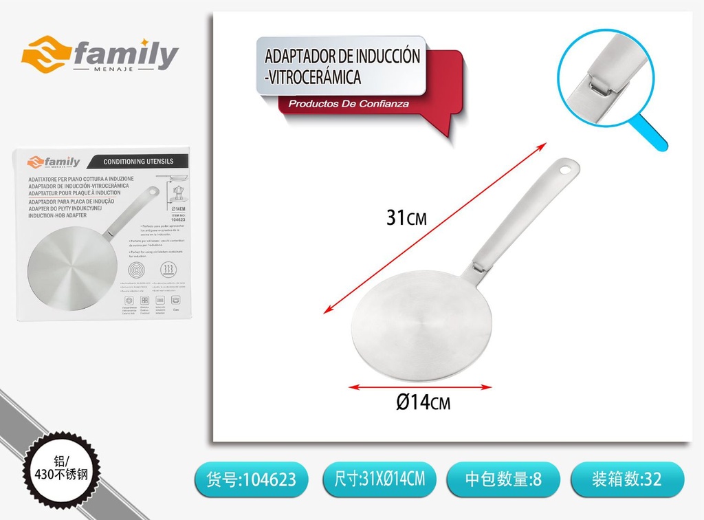 Adaptador de inducción a vitrocerámica