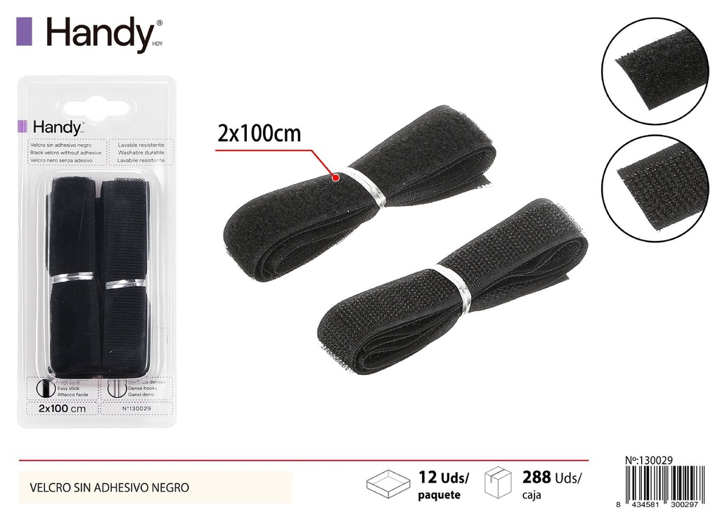  Cinta autoadhesiva negra 100 cm - Accesorios de lencería