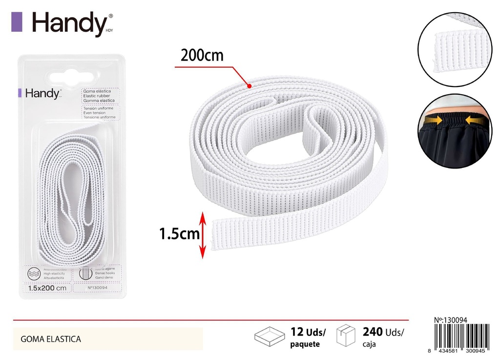 Goma elástica 1.5*2.0 metros blanca - Accesorios varios