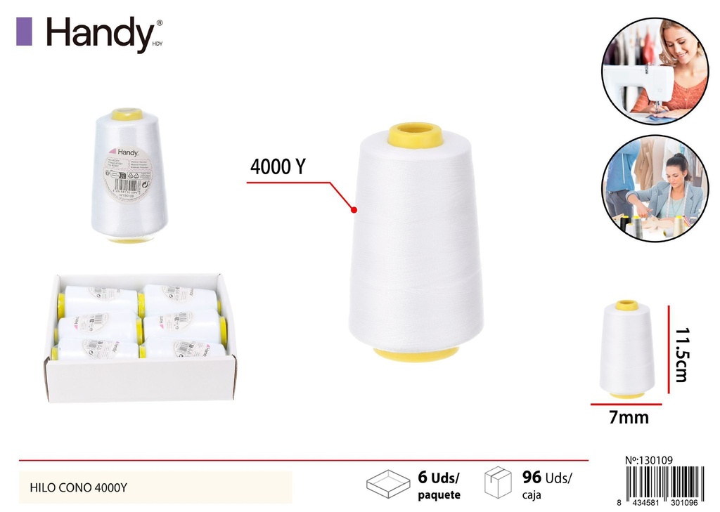 Hilo cono blanco de 4000Y - Materiales de costura