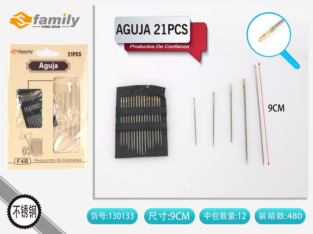 Agujas 21pcs para coser y manualidades