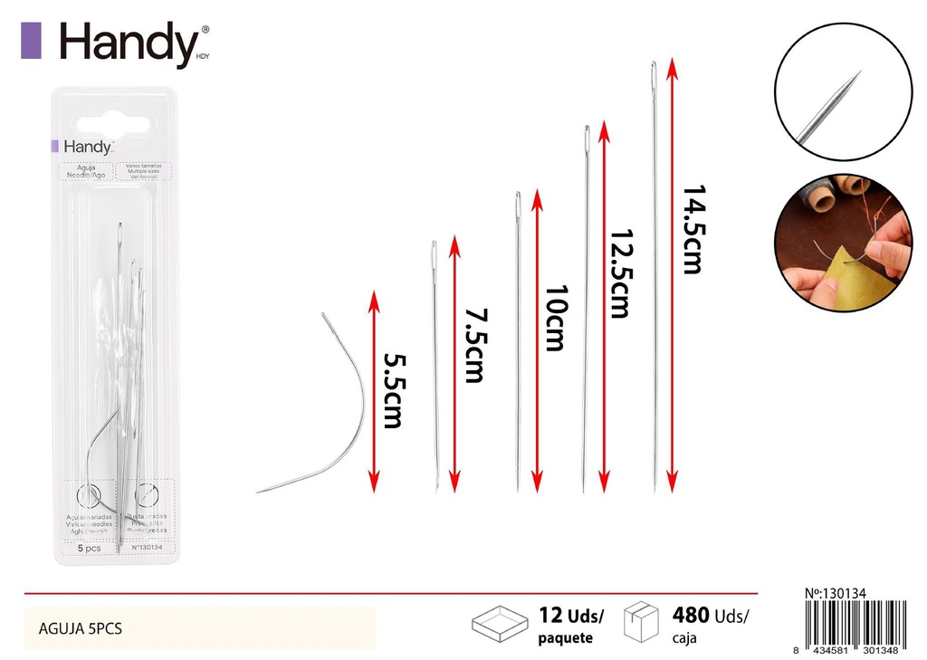 Agujas de coser 5pcs para costura y manualidades