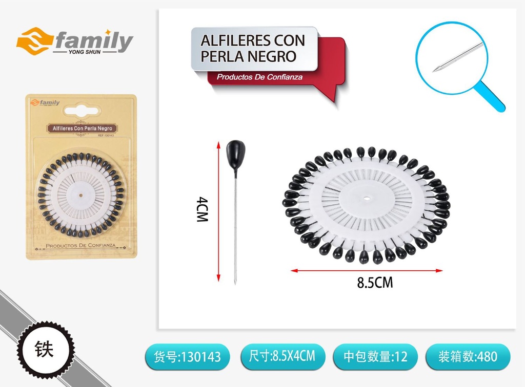 Alfileres con perla blanco 40PCS - Accesorios de costura