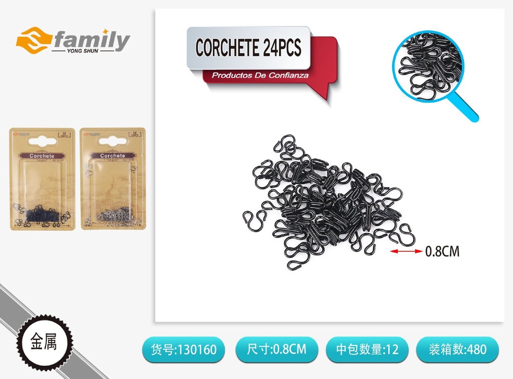 Corchete 24 pcs - Accesorios de costura y manualidades