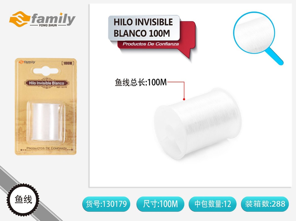 Hilo invisible blanco 100m