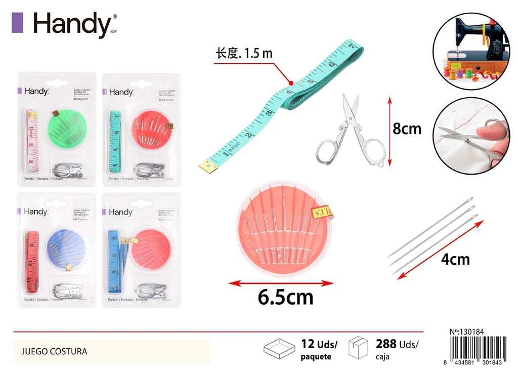 Juego de costura con tijeras y cinta métrica - Accesorios de costura
