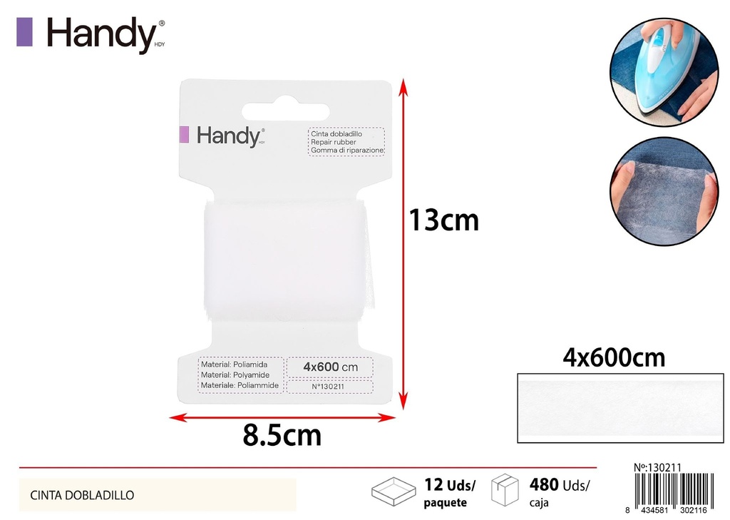 Cinta de doblez de 4.0 cm*6m blanca - Artículos de costura
