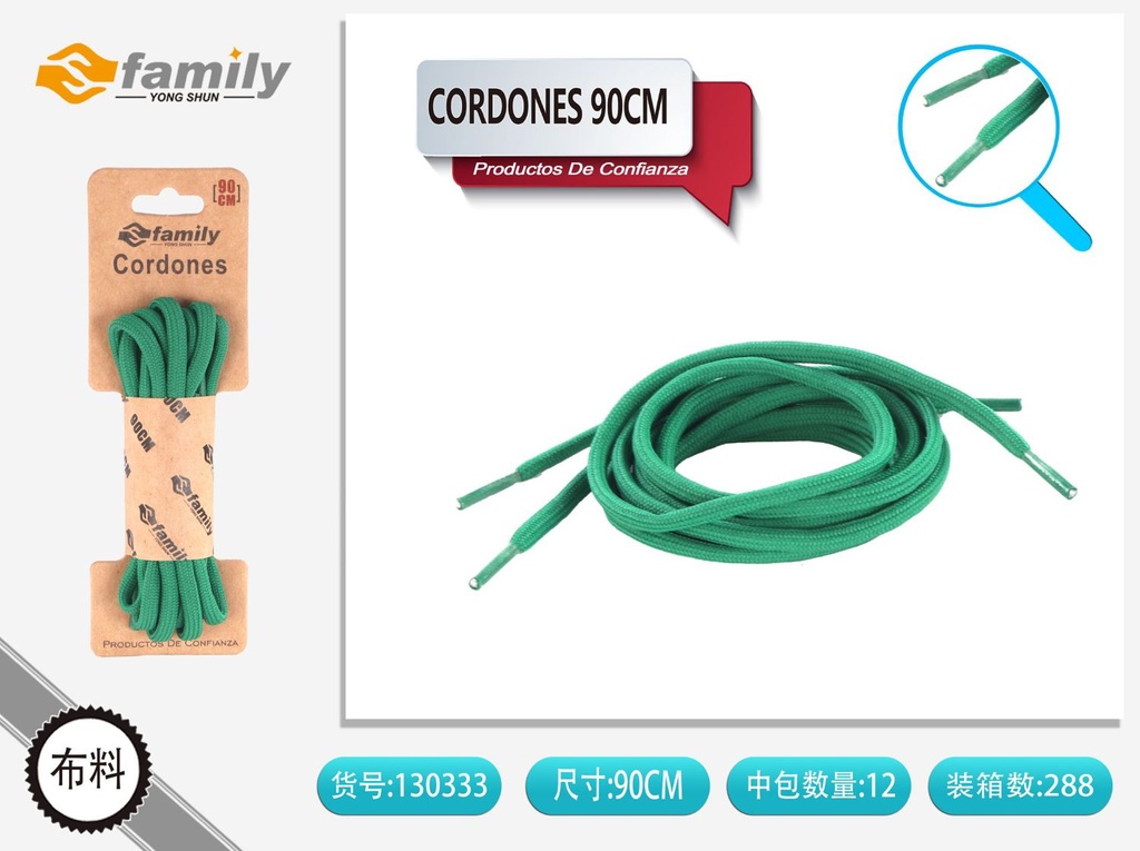 Cordones redondos 90cm