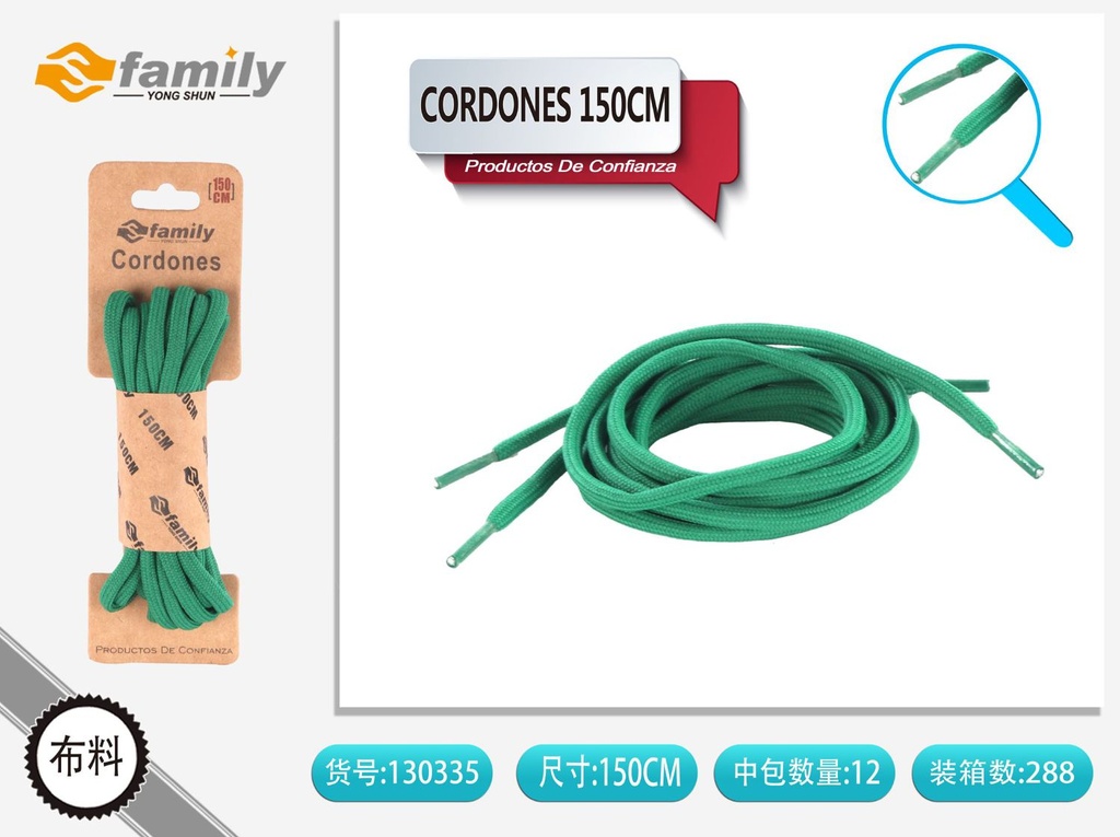 Cordones 150cm para calzado