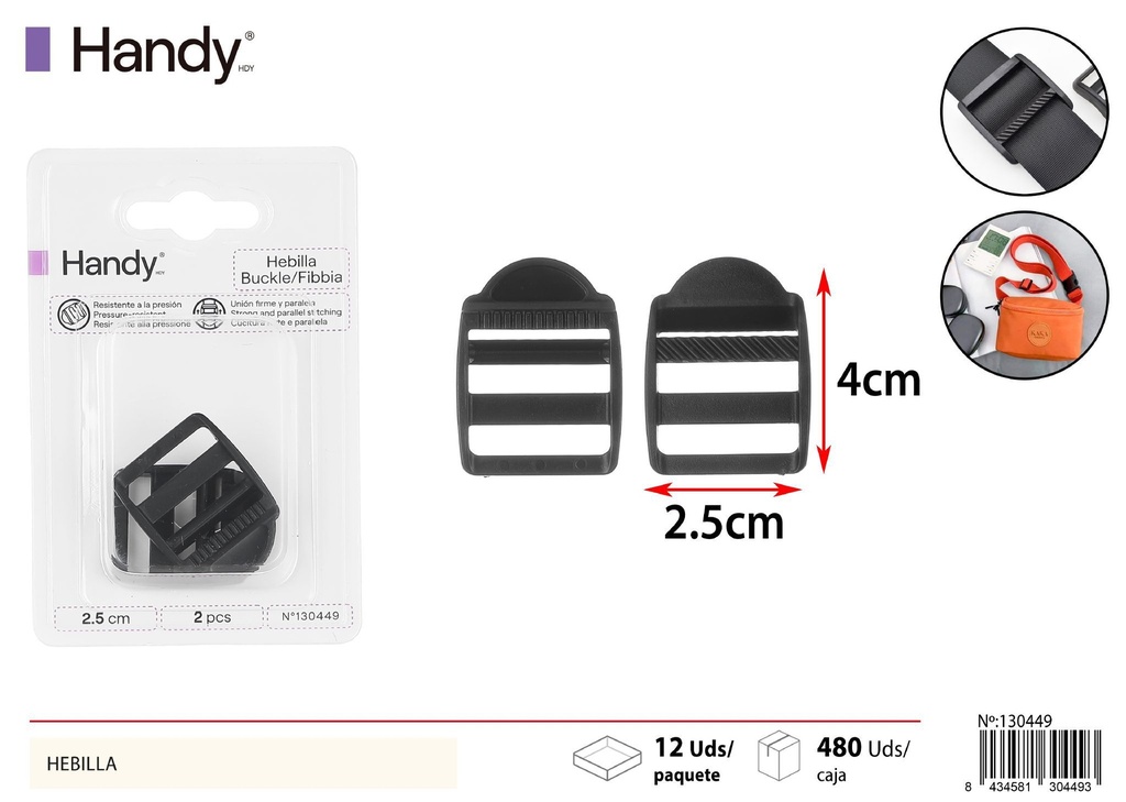 Hebilla 3.8*3 pcs - Accesorios para costura