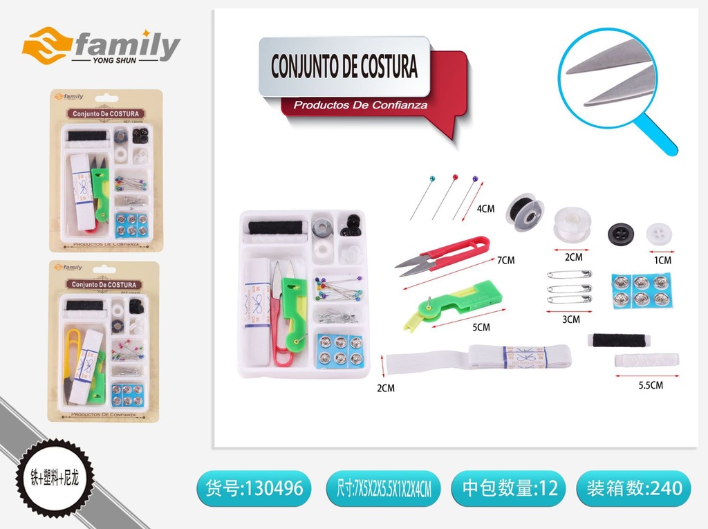 Kit de costura 8 compartimentos para manualidades