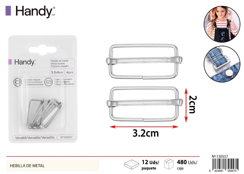 Hebilla de liga cuadrada 4 pcs - Accesorios de costura
