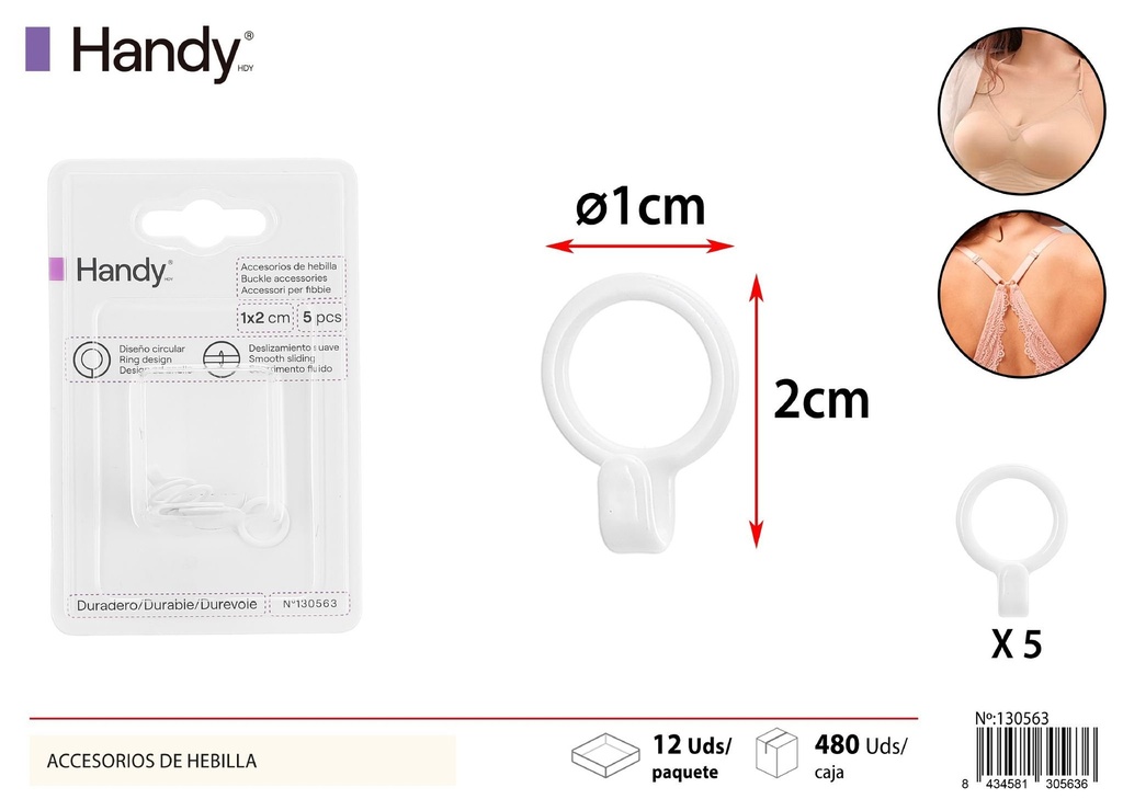 Hermosa hebilla de 2.0CM transparente en 4PCS - Accesorios de costura