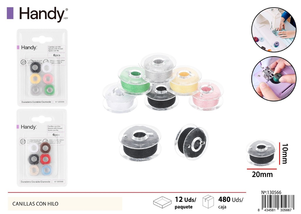Bobina de núcleo de plástico 6pcs para almacenamiento de cables
