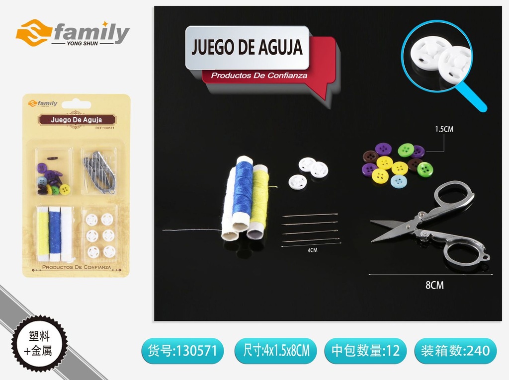 Juego de aguja y accesorios 