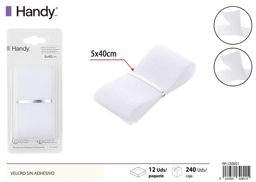 Cinta autoadhesiva blanco 5.0 sin adhesivo 40cm para cierres