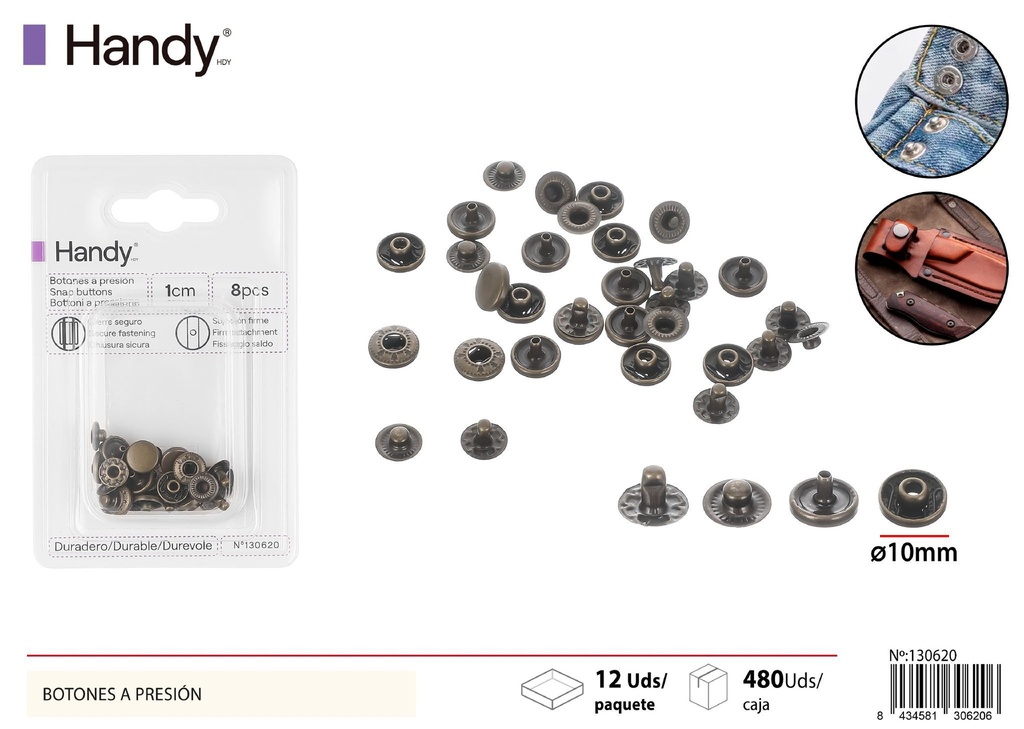 Hebilla de bronce (1.0 cm - 8 pcs) - Complementos de costura y accesorios