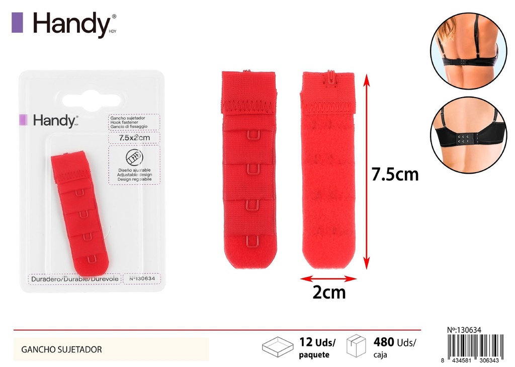 Gancho sujetador rojo de 4 ganchos - Accesorios de ropa