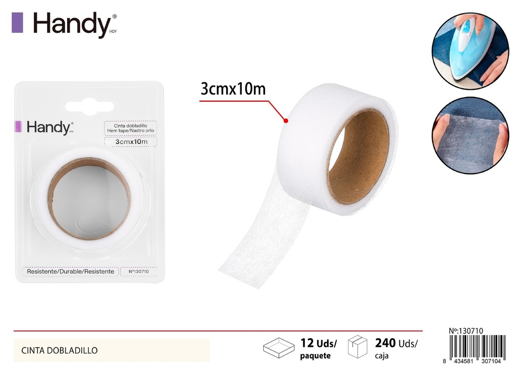  Cinta de dobladillo blanca 3.0 cm*10 m - Material de costura