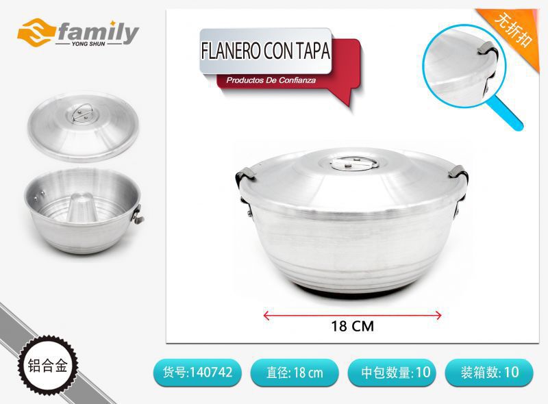 Flanero con tapa 18 cm - Utensilios de cocina