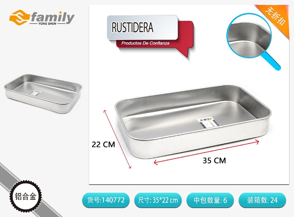 Rustidera 35x22 cm - Utensilios para hornear y cocina