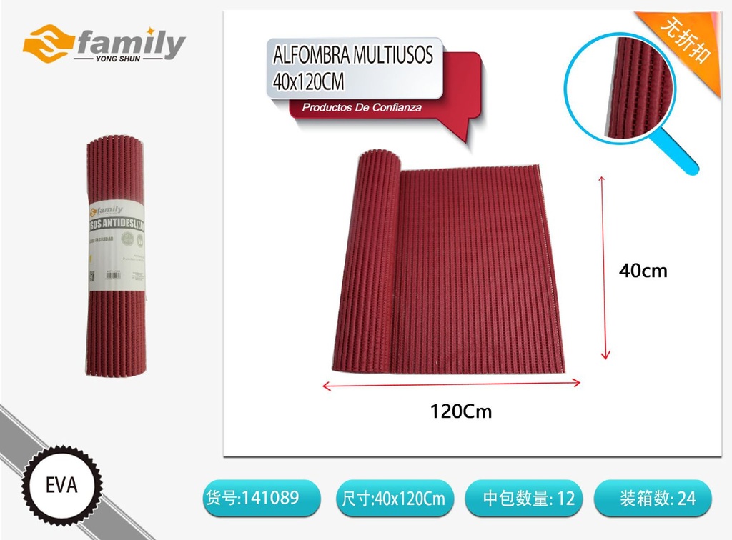 Alfombra multitusos antideslizante 40x120cm para cocina y baño