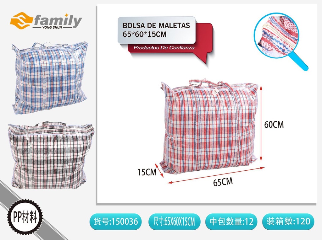 Bolsa de maletas 100g 65x60x15cm para almacenamiento y transporte