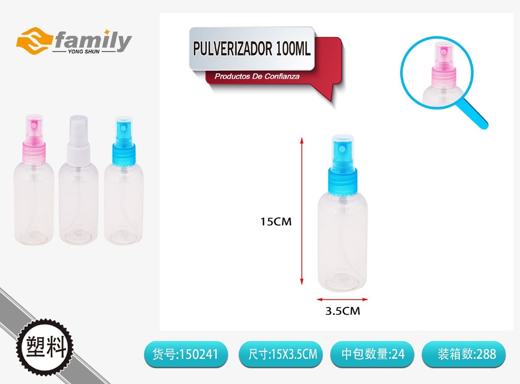 Pulverizador 100ml transparente para líquidos