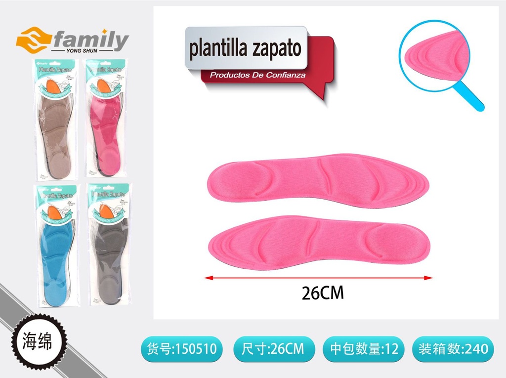 Plantilla de zapato de espuma para mujer