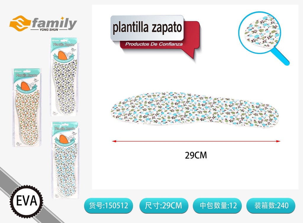 Plantilla de zapato EVA con estampado para calzado