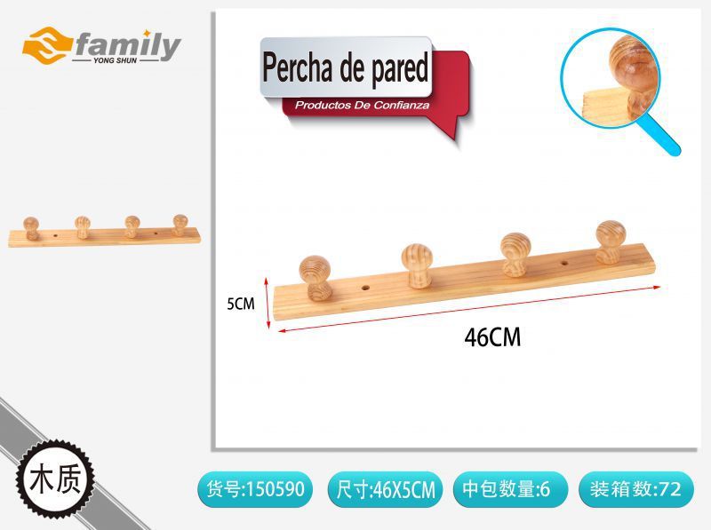Percha de pared 4 cabezales - Accesorios para el hogar