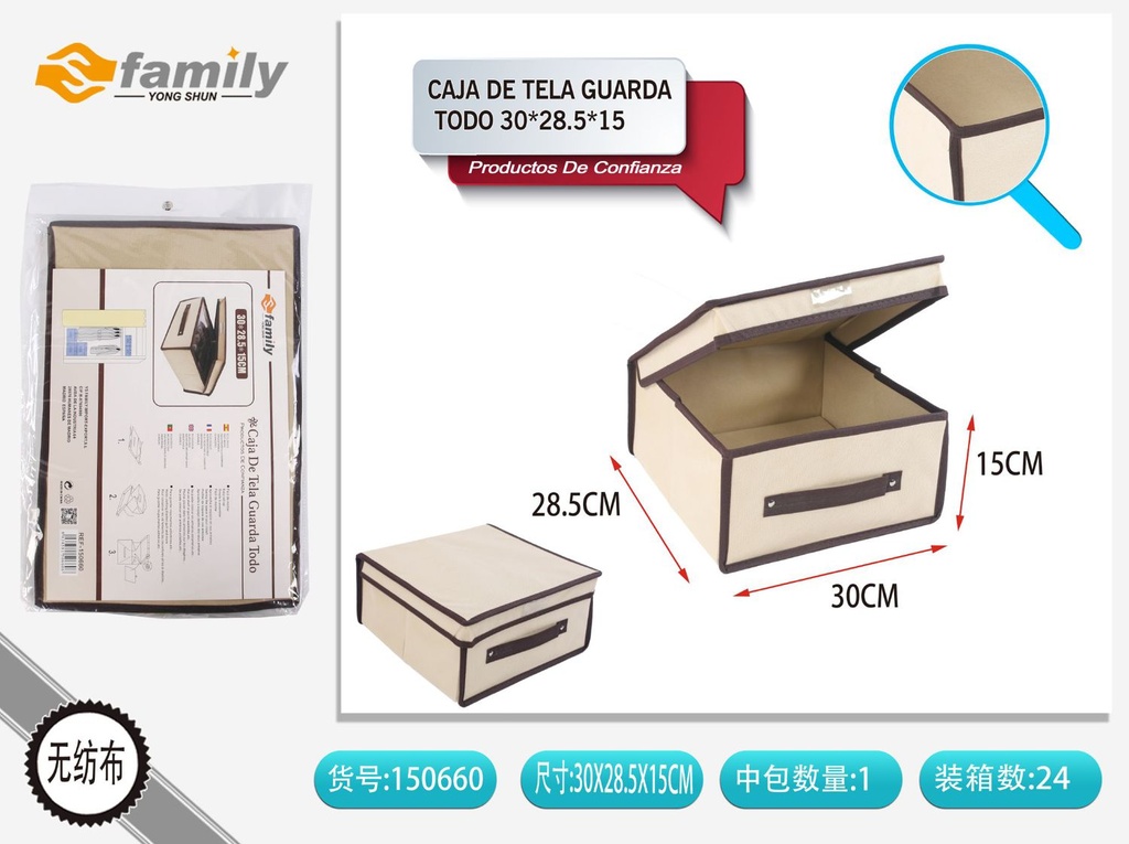 Caja de tela guarda todo 30*28.5*15 para almacenamiento