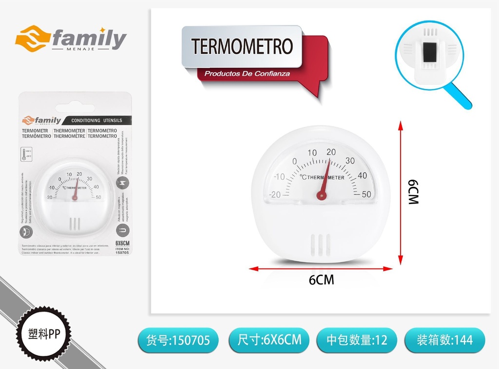 Thermómetro de 6x2cm - Herramientas de medición