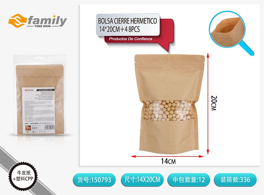 Bolsas de cierre hermético 14*20 cm 8 piezas - Accesorios de cocina