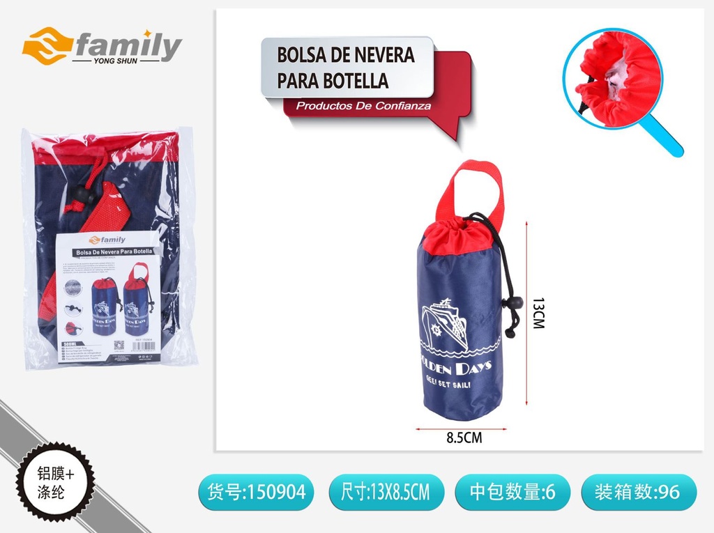 Bolsa de nevera para botella 500ml para camping