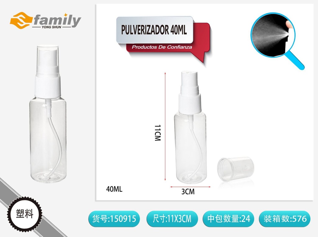 Pulverizador 40ml transparente