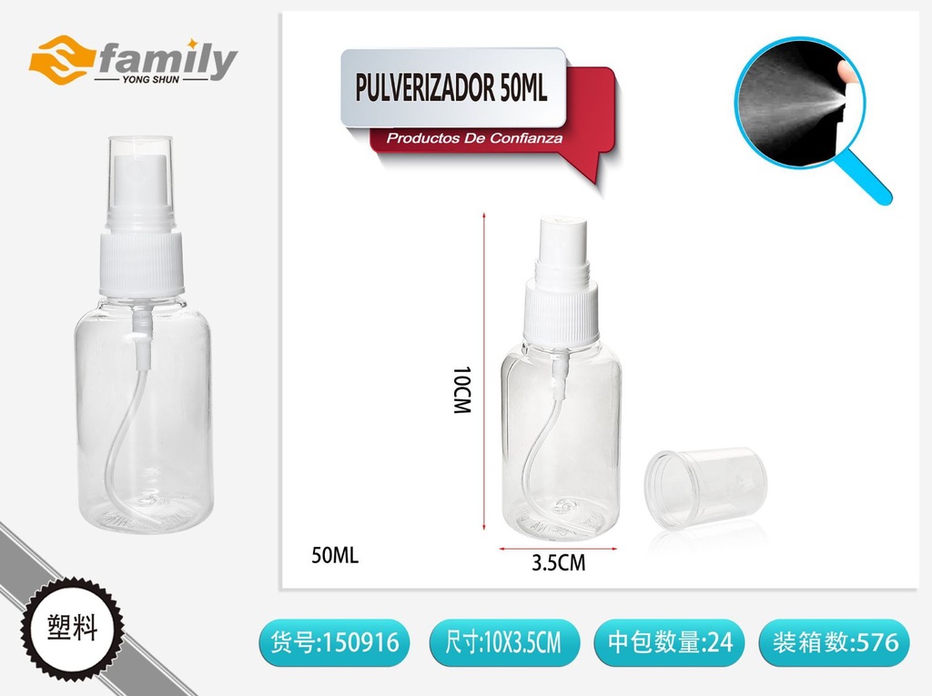 Pulverizador transparente 50ml