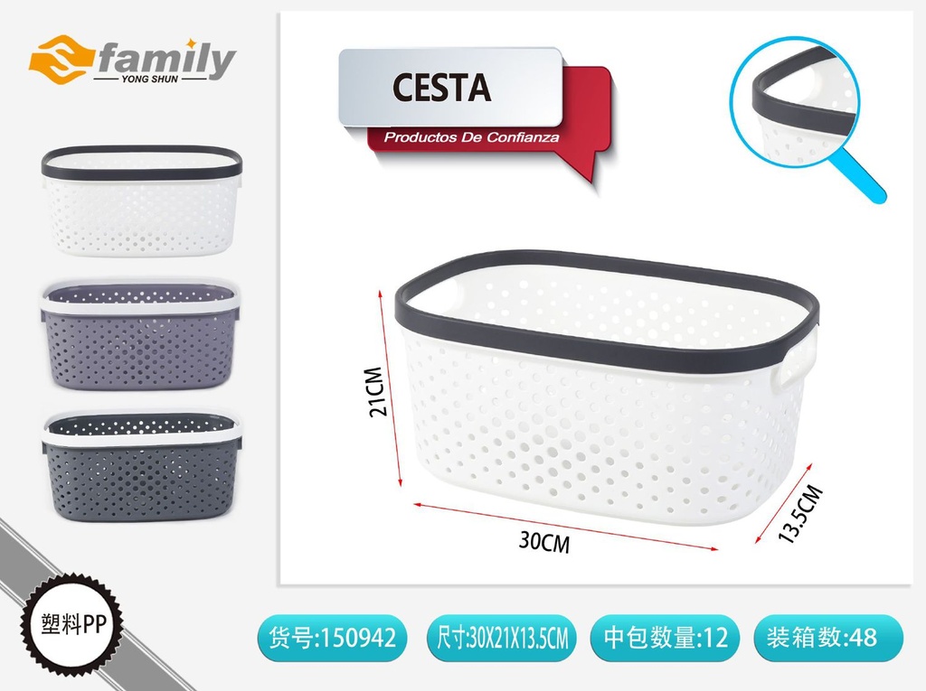 Cesta de almacenamiento 30x21x13.5cm - Organización del hogar