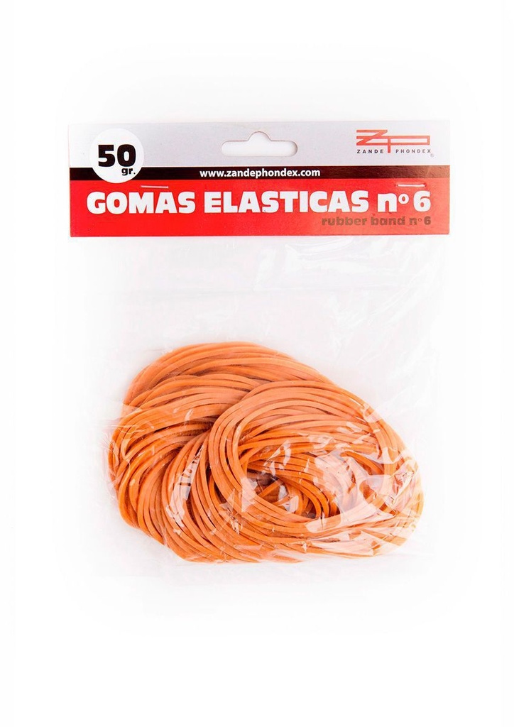 Gomas elásticas para pollo N6 bolsa 50gr para oficina