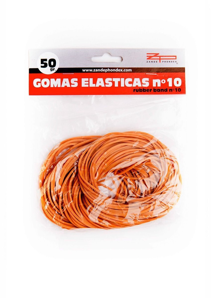 Gomas de pollo N10 bolsa 50gr para uso escolar y oficina