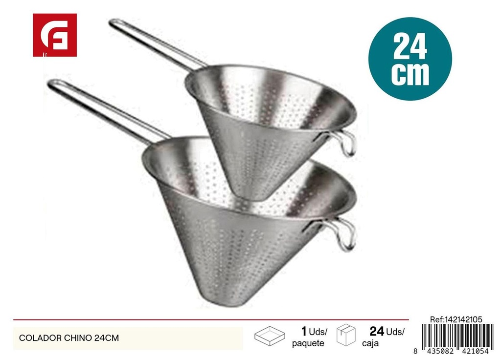 Colador chino de acero inoxidable 24cm para cocina