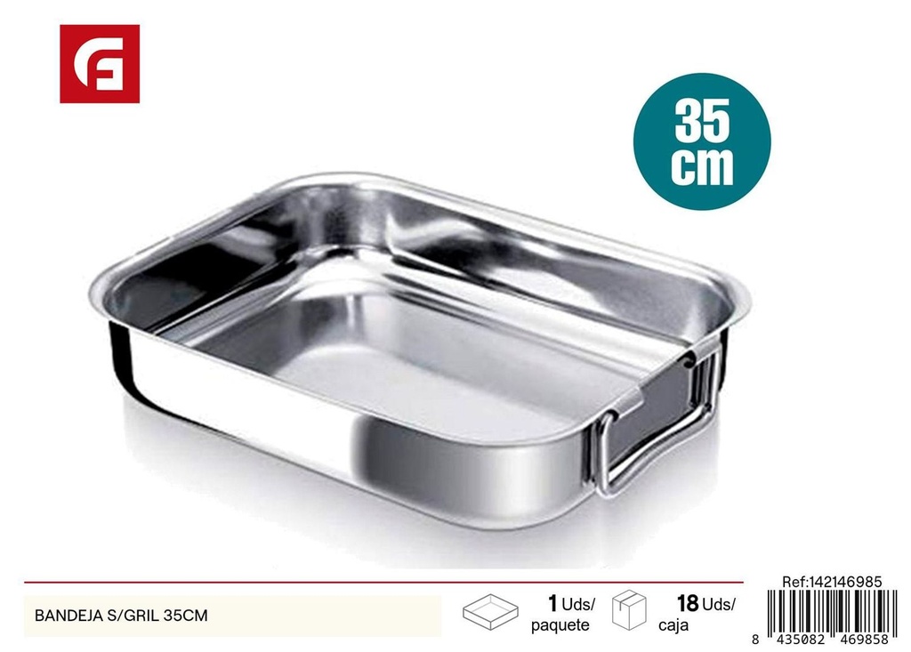 Bandeja de acero inoxidable S/gril de 35 cm - Utensilios de cocina