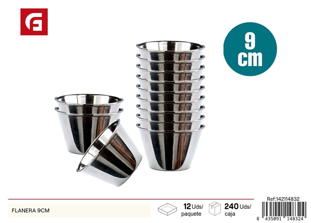 Flanera 9CM - Molde de flan de acero inoxidable