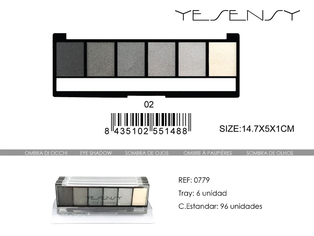 Sombra de ojos Yesensy 6 tonos para maquillaje