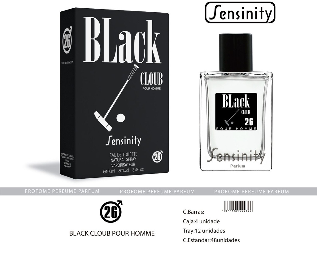 Perfume Black Cloud pour homme 100ml para hombre