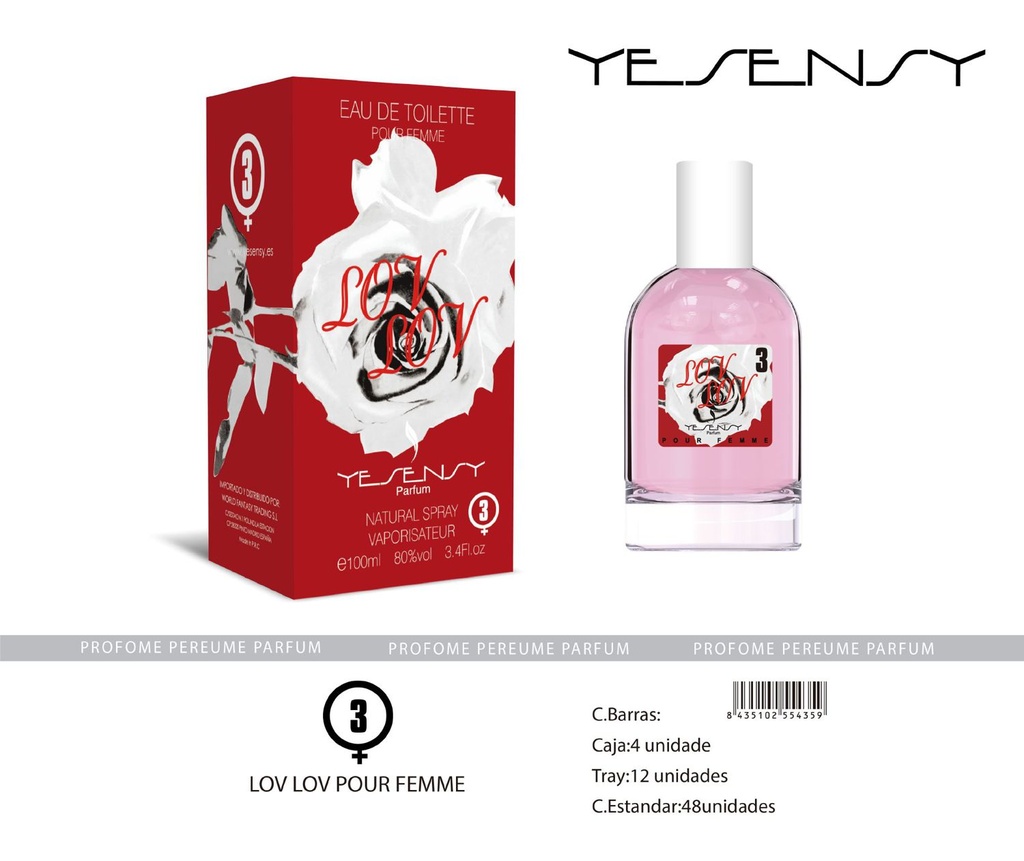 Perfume para mujer Lov Lov Pour Femme 100ml