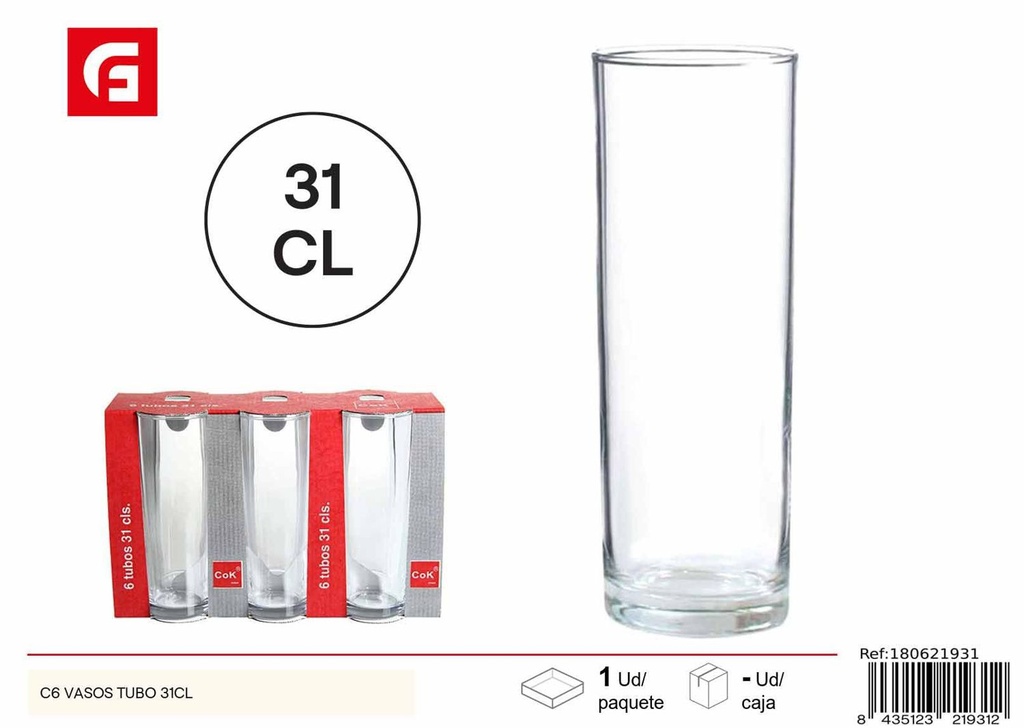 Vaso de cristal C6 COK 31CL - Vasos de vidrio