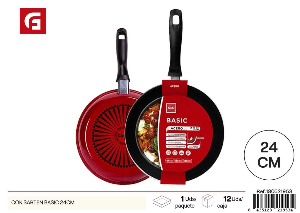 Sartén básica de 24 cm - Utensilios de cocina eficientes