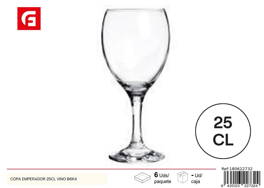 Copa de vidrio COK Emperador 25 CL - Vaso de vidrio
