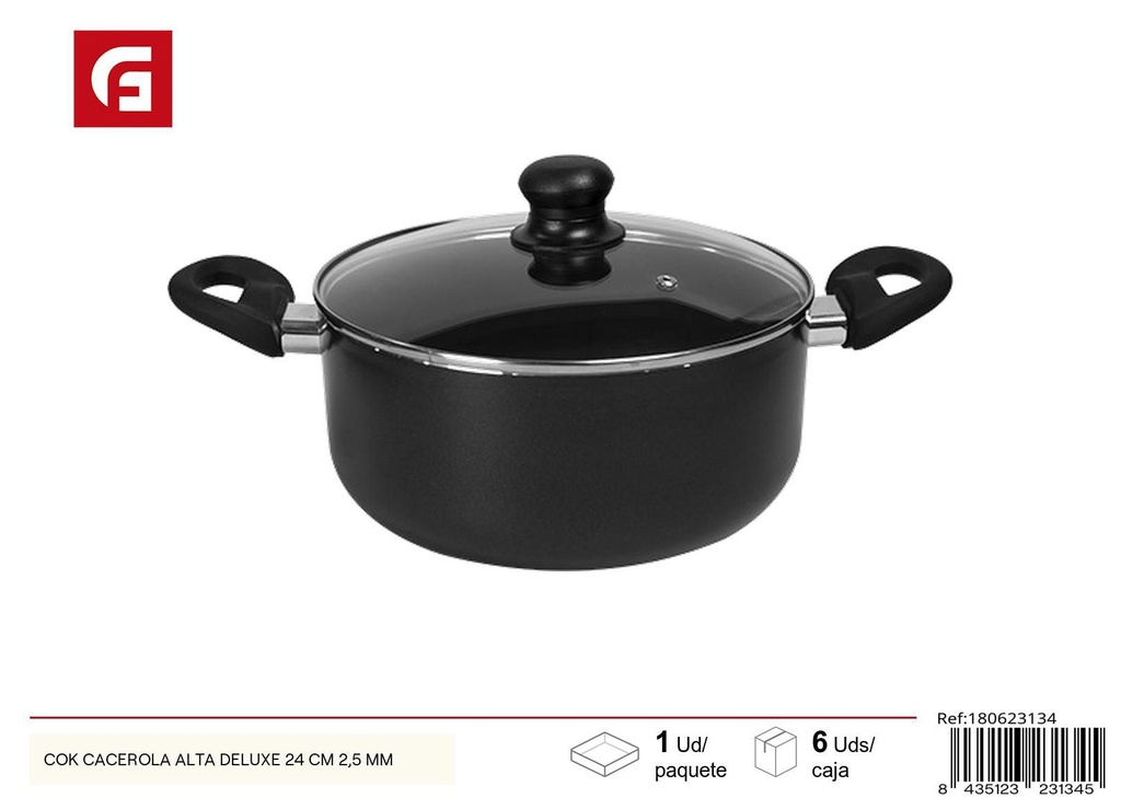 Cacerola alta deluxe 24 cm 2,5 mm - Utensilios de cocina